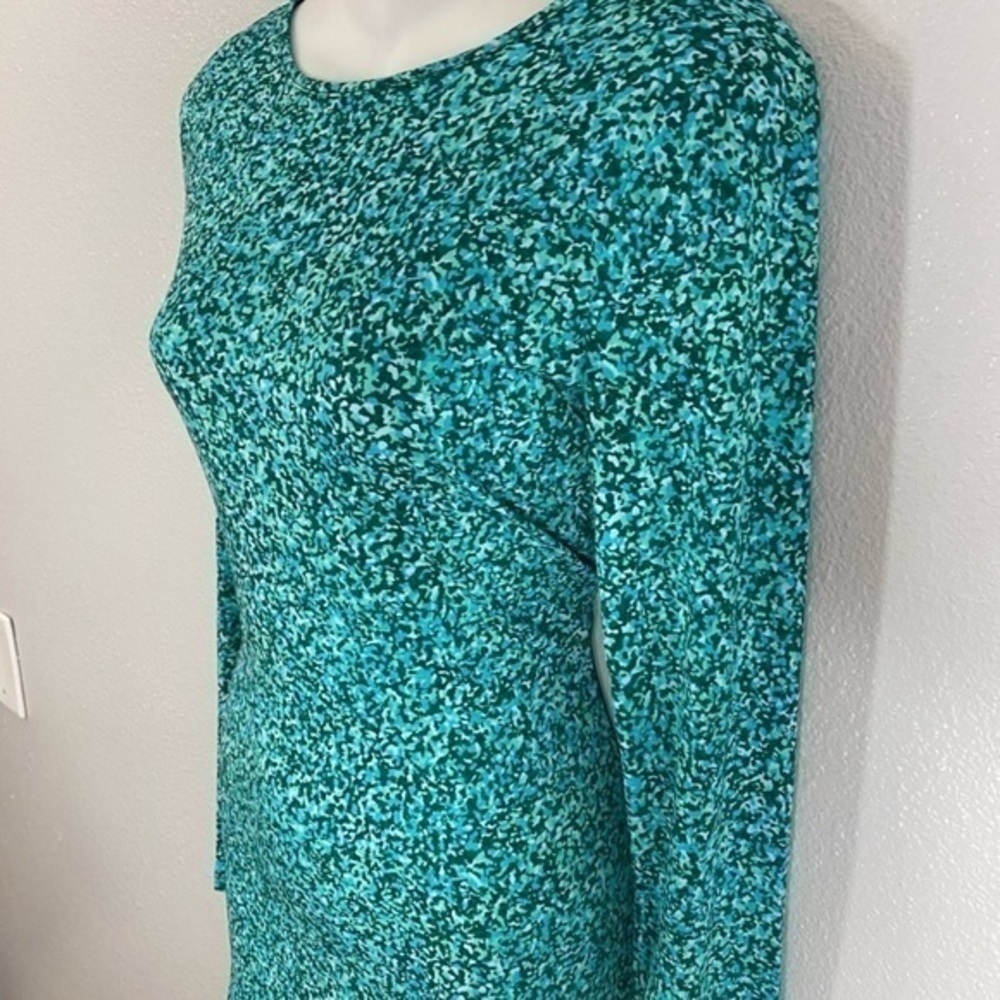 Michael Kors Green Printed Ruffle Hem Jersey Dress - image 5